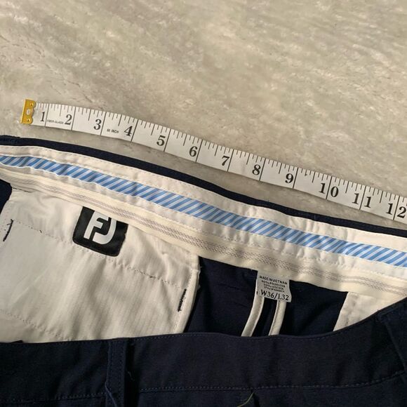Footjoy Pants Mens 36 x 32 Golf Chino Flat Front‎ Stretch Navy Blue - Picture 4 of 6